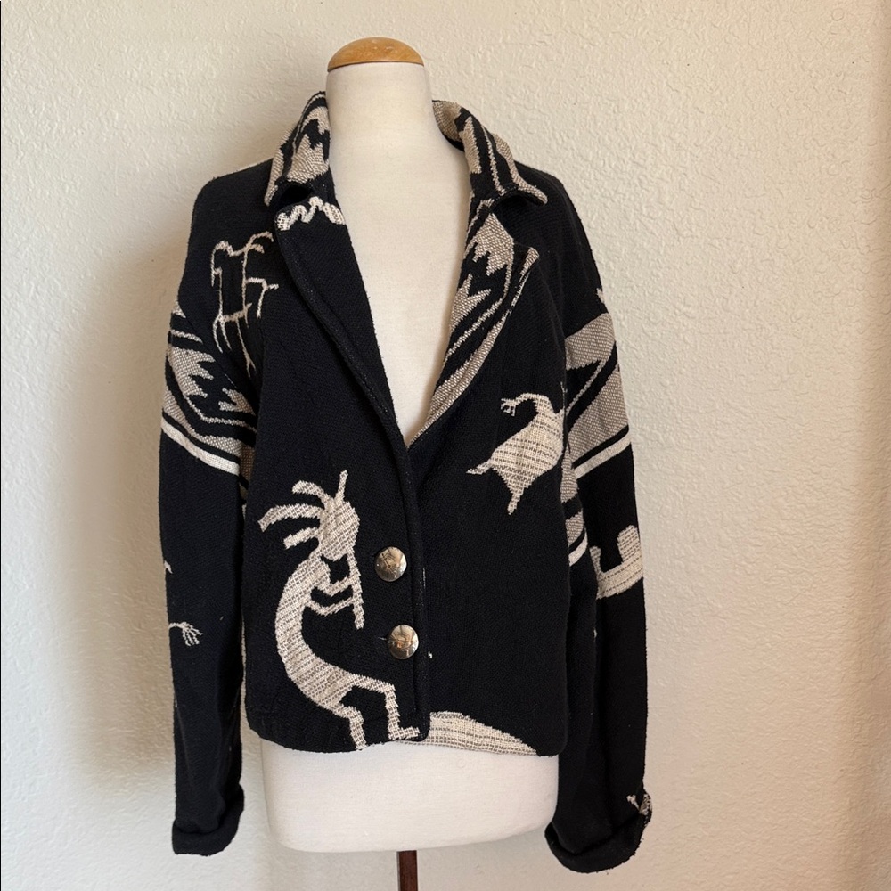 Native kokopelli knitted Cardigan Jacket